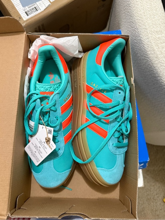 adidas Shoes - Adidas Gazelle Teal & Orange Sneakers